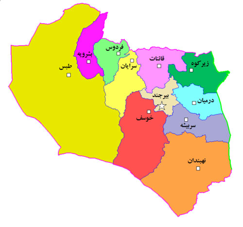 نقشه خراسان جنوبی