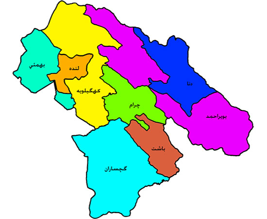 نقشه استان کهگیلویه و بویراحمد